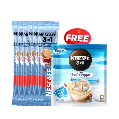 Nestle Nescafe Creamy Latte Coffee 18 gm (Free Nescafe Iced Frappe Coffee 1 pcs)